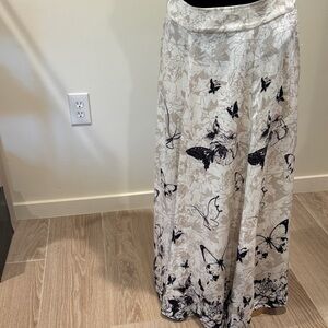 Soft Surroundings Black and White Butterfly Maxi Skirt